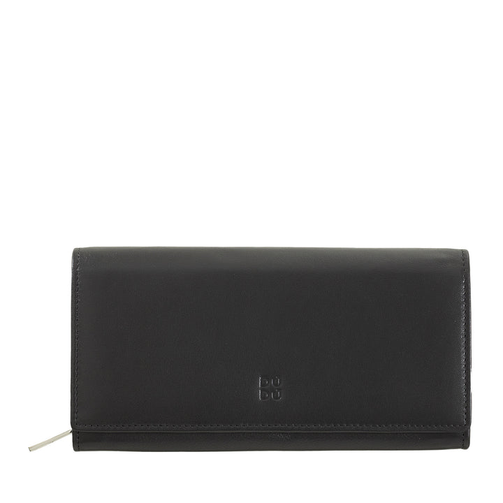 DuDu 여성용 지갑 RFID 가죽 컬러 디자인 긴 동전 지갑 Zip 18 카드 홀더 및 버튼 클로저
