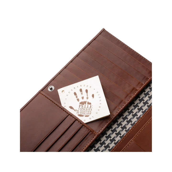 고대 토스카나 지갑 지갑 카드 zip 버튼 및 문서가 포함 된 베라 가죽의 큰 장기 용량