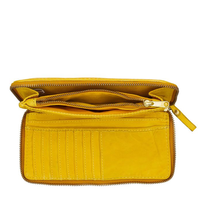 DuDu 女性のジッパー付き財布Zip Around大きなヴィンテージレザーバッグマルチポケットコインポーチ