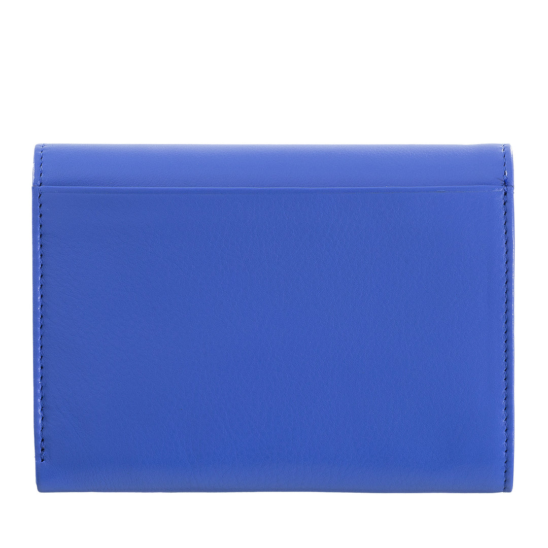 DuDu 여성용 정품 가죽 RFID 지갑, 동전 지갑, 더블 플랩 컬러 지갑 신용 카드 홀더