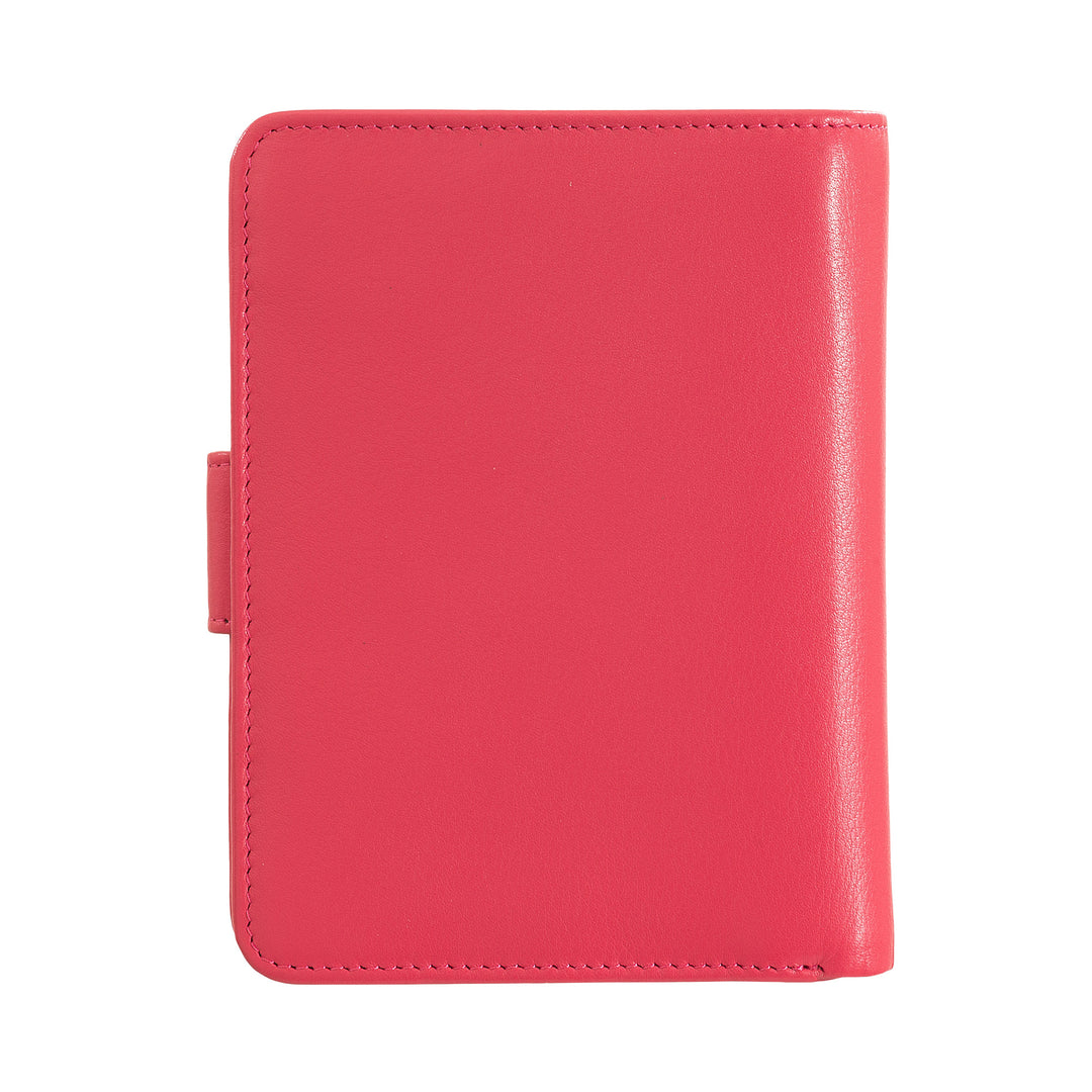 DuDu 女式彩色软皮革钱包,带Zip钱包和信用卡卡夹的RFID锁