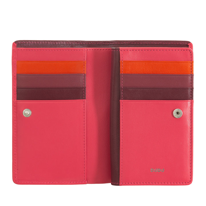 DuDu ジッパー付きコインホルダー付き多色RFIDレザーレディース財布、カードホルダーポケット、カードカードカードカード