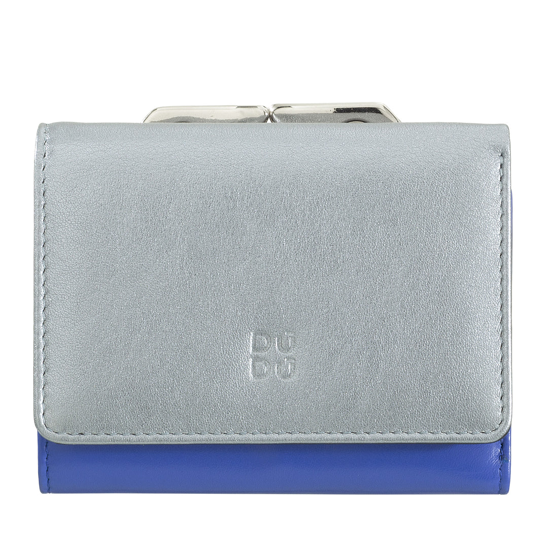 DuDu 여성용 소형 RFID 소프트 가죽 지갑, Click Clac 동전 지갑, 컴팩트 디자인, 8 개의 카드 주머니 카드 카드 타일