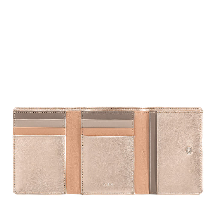 DuDu RFIDソフトレザー小物財布、クリッククラック財布、コンパクトなデザイン、8つのカードホルダーポケット
