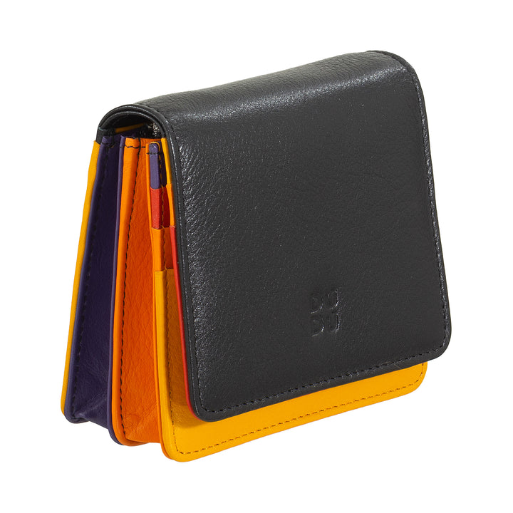 DuDu 여성의 작은 지갑 울트라 컴팩트 컬러 RFID 차폐 가죽 내부 우편 및 카드 홀더 8 카드 홀더