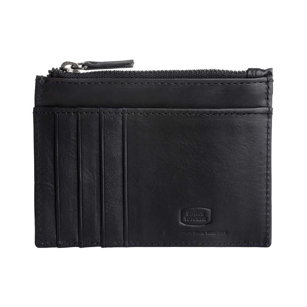 アンティーク トスカーナ スリム メンズ 財布 8 ポケット付き 本革 カード カード カード タイル ジップ コイン ポーチ