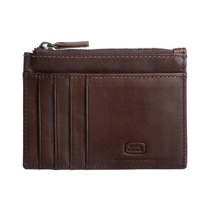 古董托斯卡纳 男士纤薄真皮钱包带8个口袋 卡夹 瓦片 文件和隔间 Zip 硬币袋