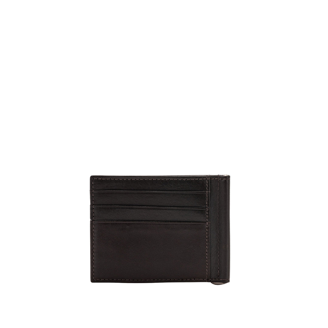 Nuvola皮革錢包，用於皮革公司的男士夾子，帶有口袋卡架標籤