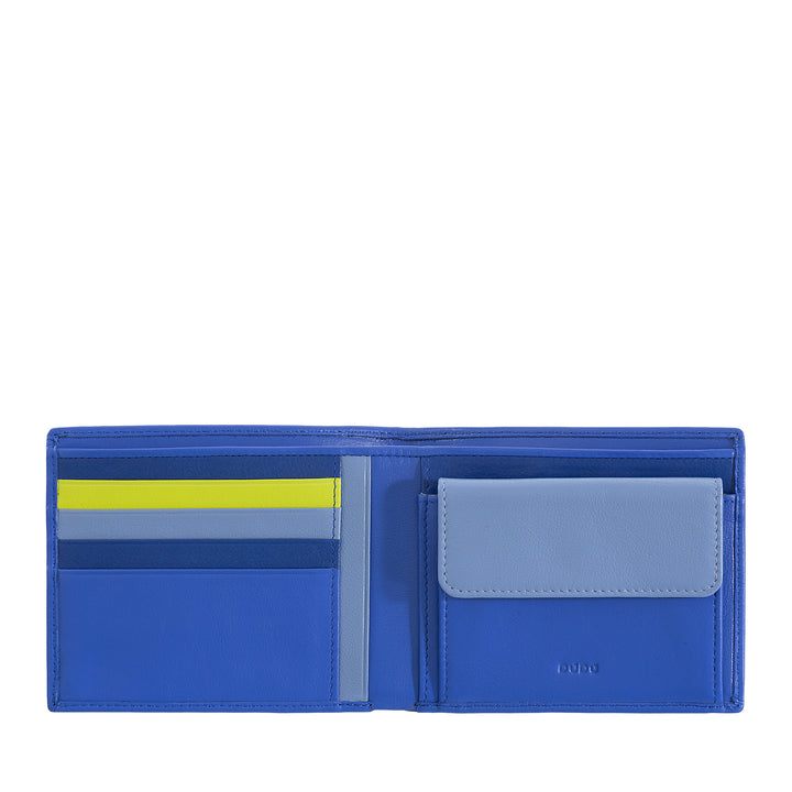DuDu メンズRFIDカラフルなレザーナッパ財布、コインホルダーとカードホルダー