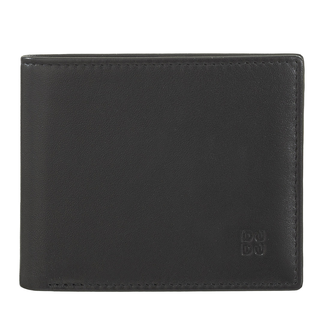 DuDu 男性瘦皮钱包与RFID保护 信用卡钱包与硬币钱包 彩色钱包