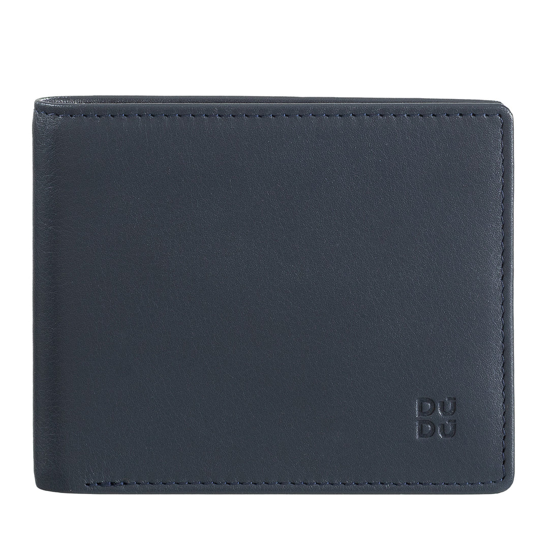 DuDu 男性瘦皮钱包与RFID保护 信用卡钱包与硬币钱包 彩色钱包