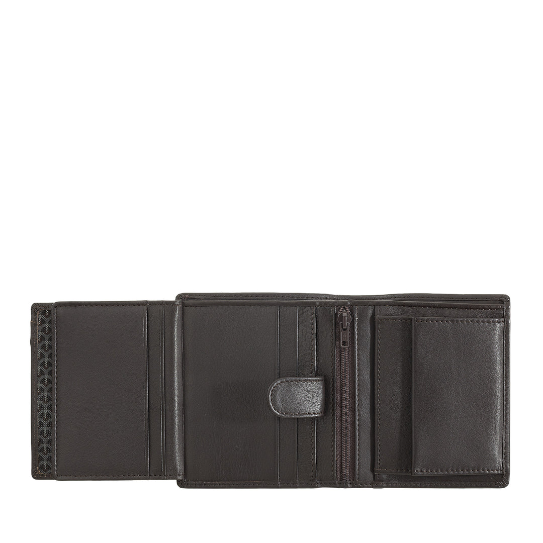 Nuvola Plea Small Wallet for Men Wallet with Coin Wallet 가죽 지갑 수직 크기의 내부 Zip