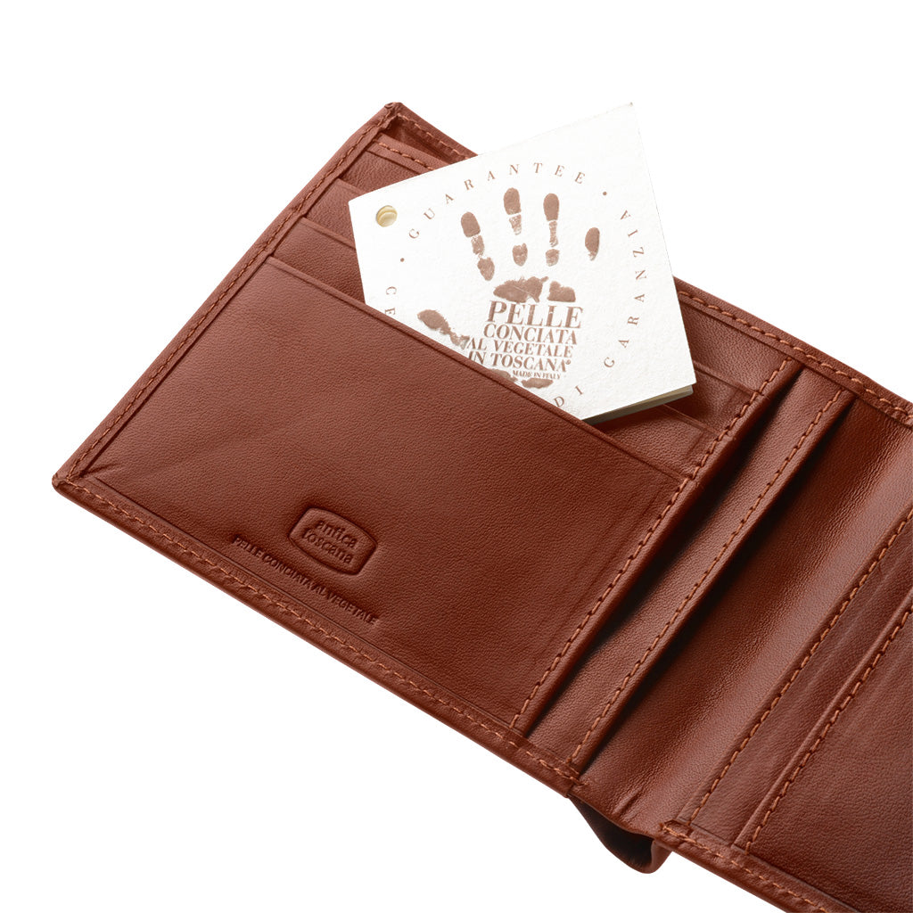 6 포켓 카드 홀더 및 타일 홀더가 있는 이탈리아 정품 가죽 슬림 남성용 앤티카 토스카나 슬림 지갑