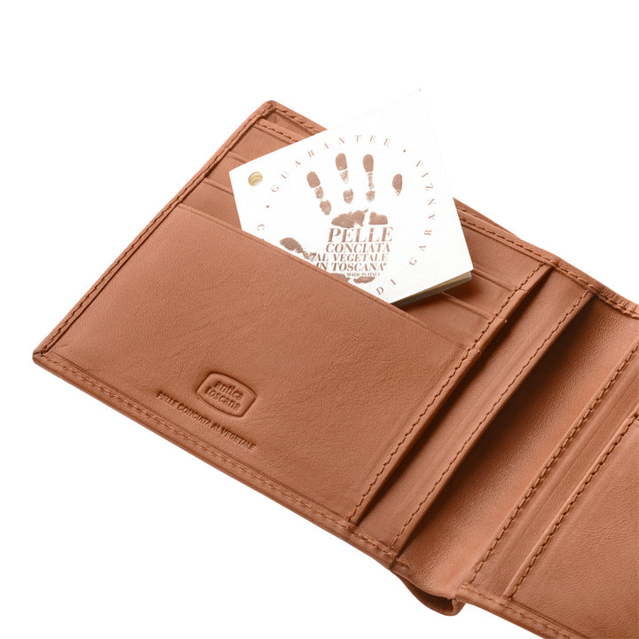 古托斯卡纳 男士纤薄的意大利真皮钱包,带6个口袋 卡片和卡片夹