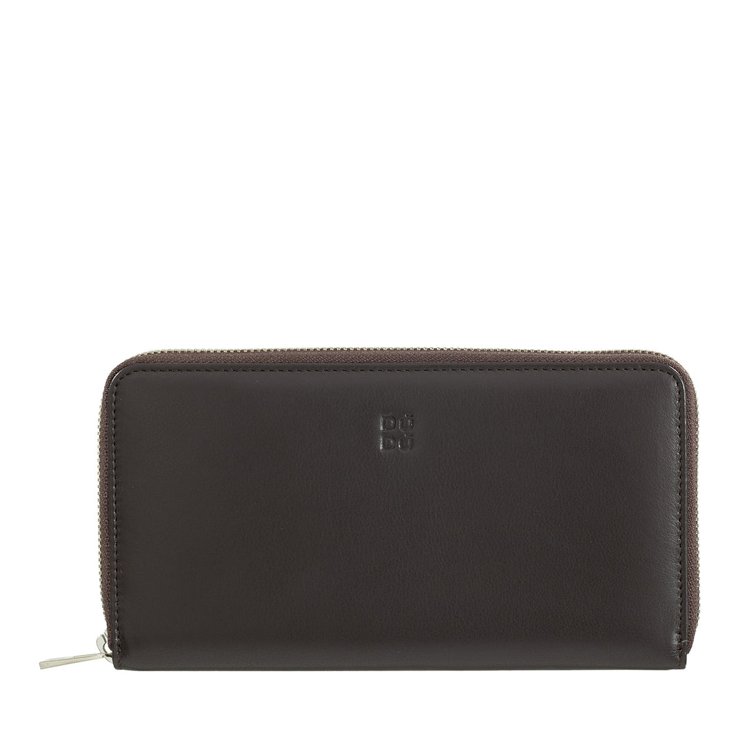 DuDu 여자의 큰 RFID 정품 가죽 다채로운 지퍼 주변 지갑
