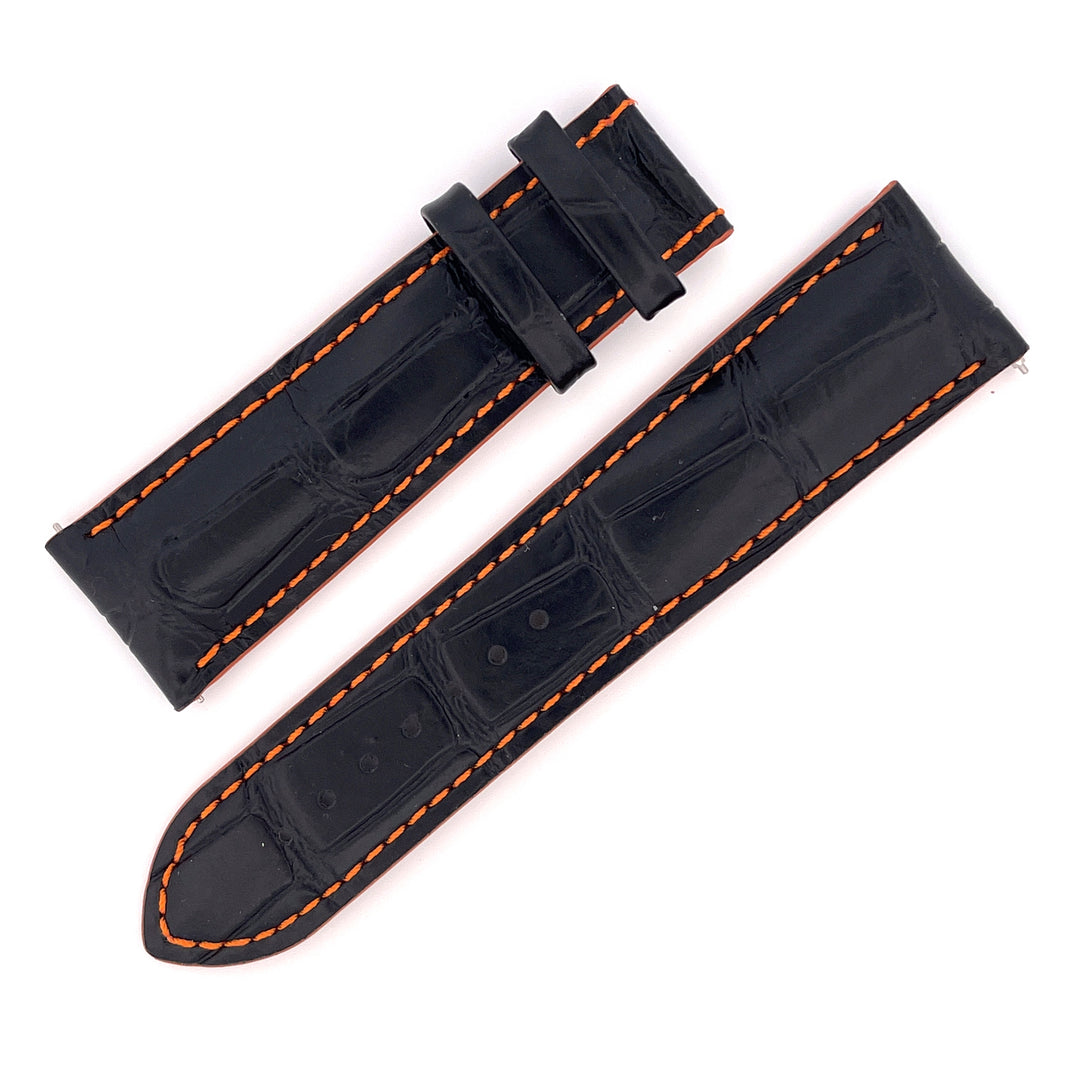 米多手表表带Multifort黑色皮革黑色缝线橙色M610012924