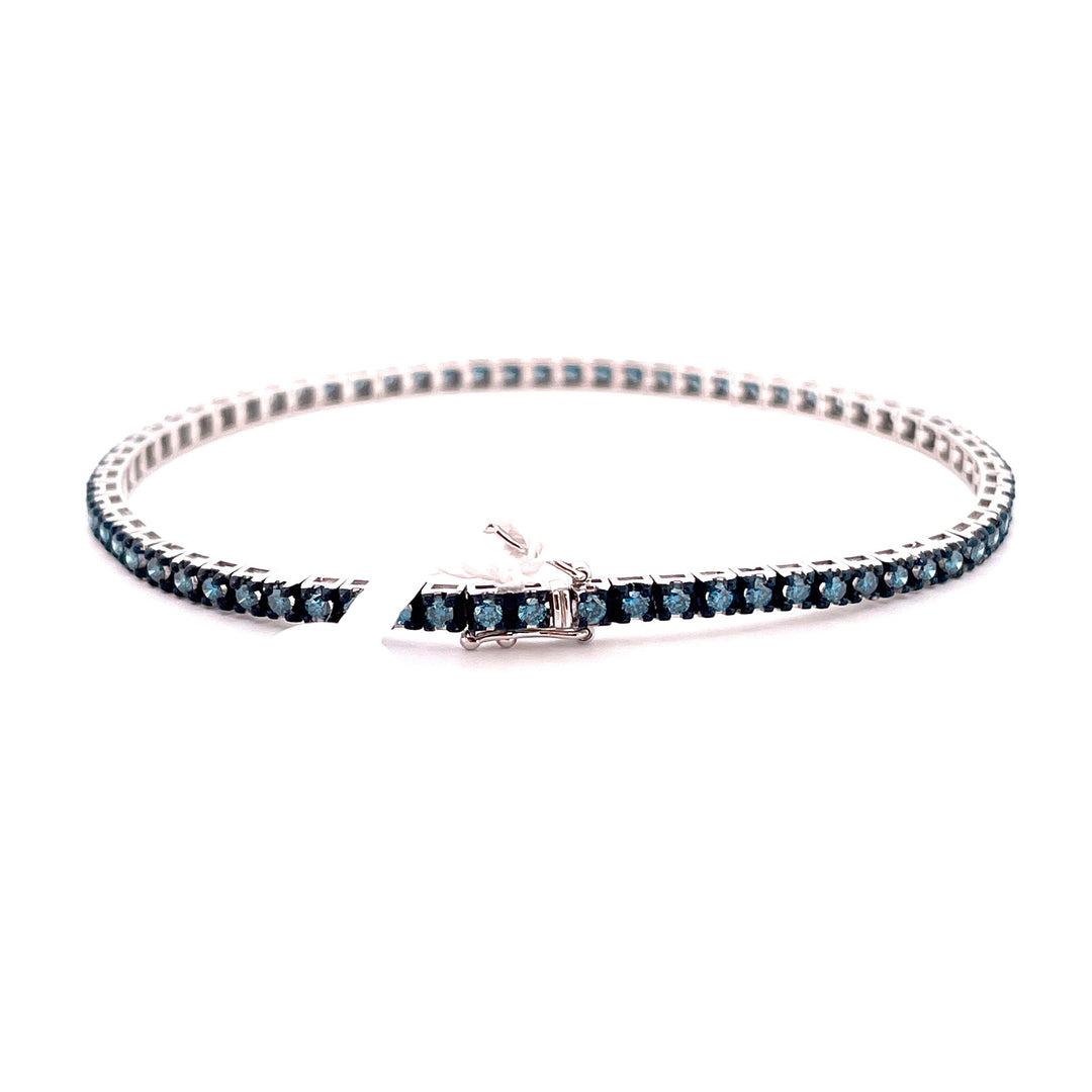 Sidalo bracciale tennis oro bianco 18kt e diamanti blu 2,04ct M5188-3BB 0020BR - Capodagli 1937