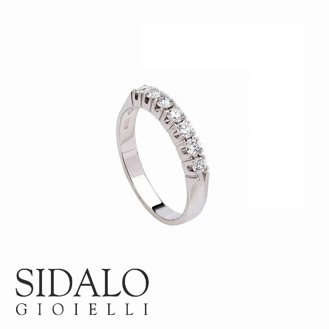 Sidalo fedina Tornita oro bianco 18kt 7 diamanti M1279-027 - Gioielleria Capodagli