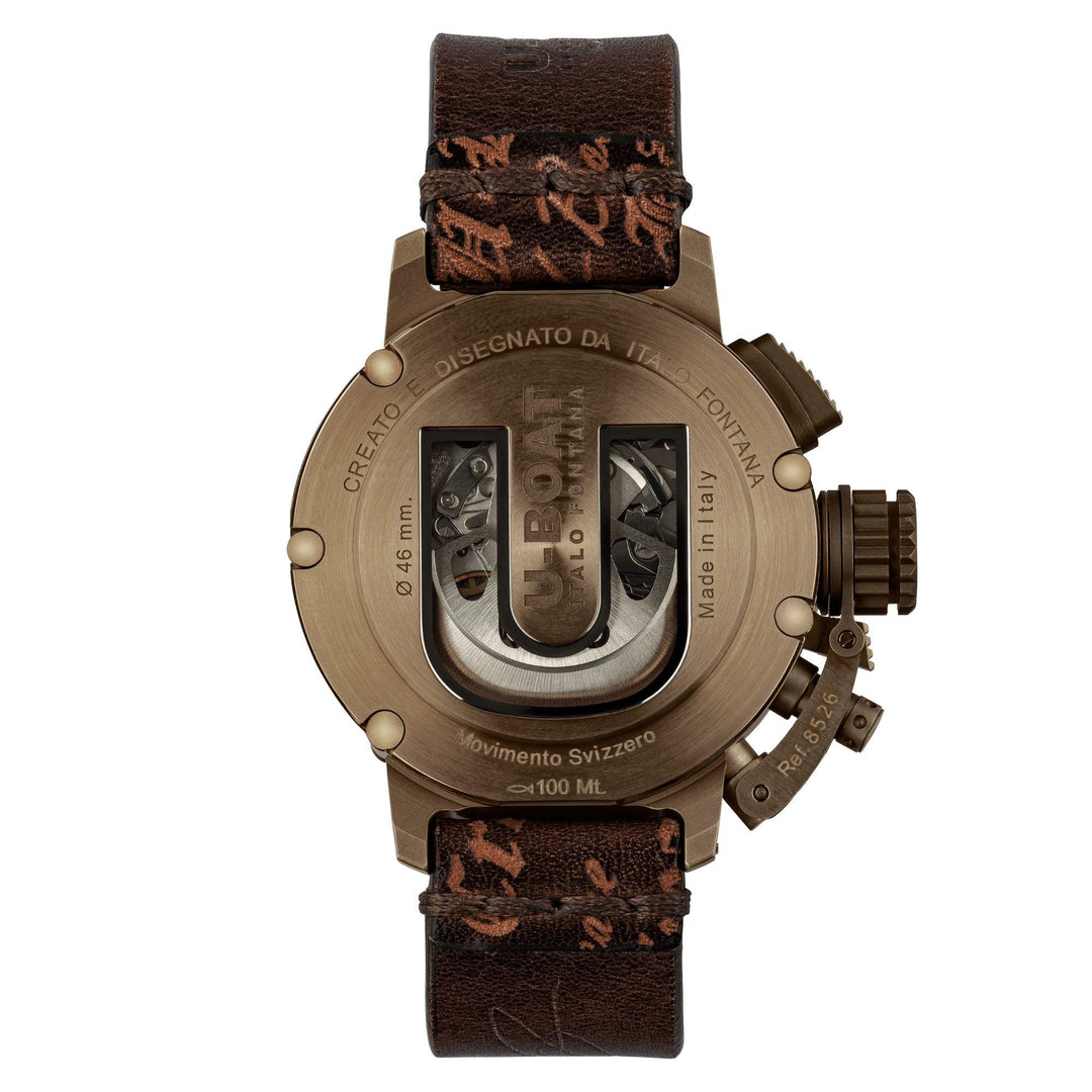 U-BOAT orologio CHIMERA Sapphire Green Chrono Bronze 46mm nero automatico bronzo 8526 - Capodagli 1937