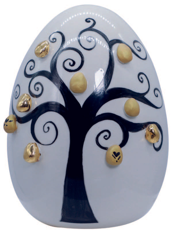 삶의 달걀 나무  ⁇ 19cm h.18cm 도자기 이탈리아에서 만든 UO55/3