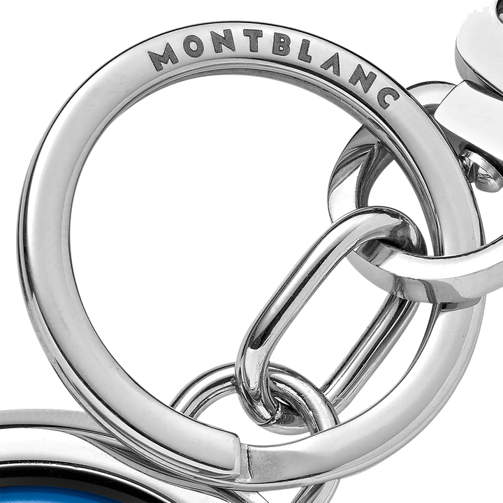 Montblanc Meistersstück 蓝色旋转会徽钥匙链 128743