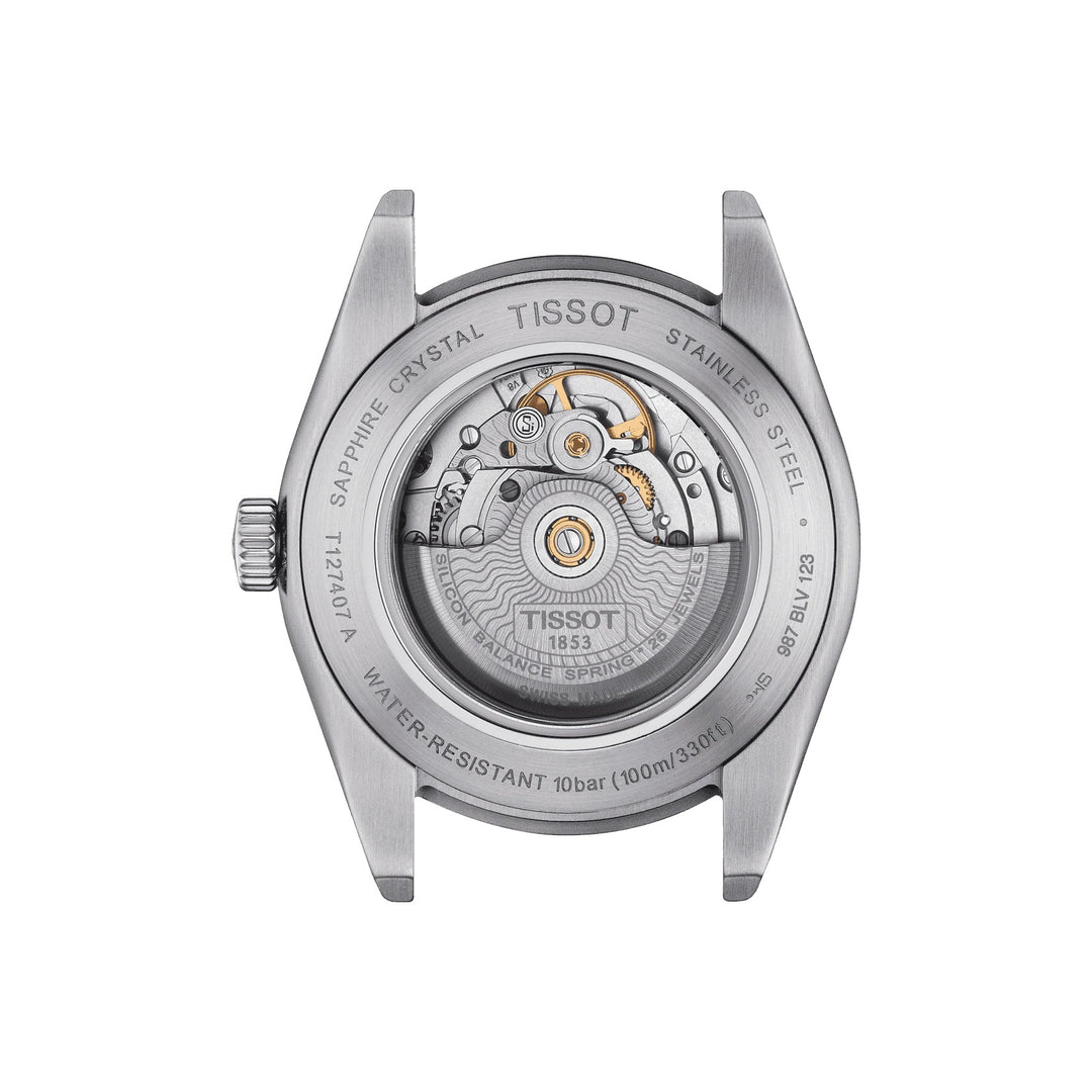 ティソ腕時計ジェントルマンパワーマチック80シリシウム40ミリメートル自動ブルー鋼T127.407.16.041.01