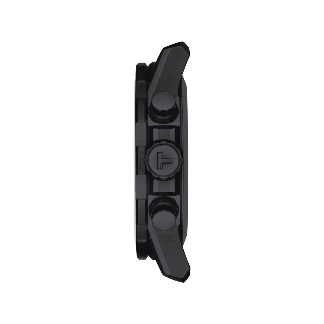 天梭手表Supersport Chrono 45毫米黑色石英不锈钢黑色PVD涂层T125.617.37.051.01