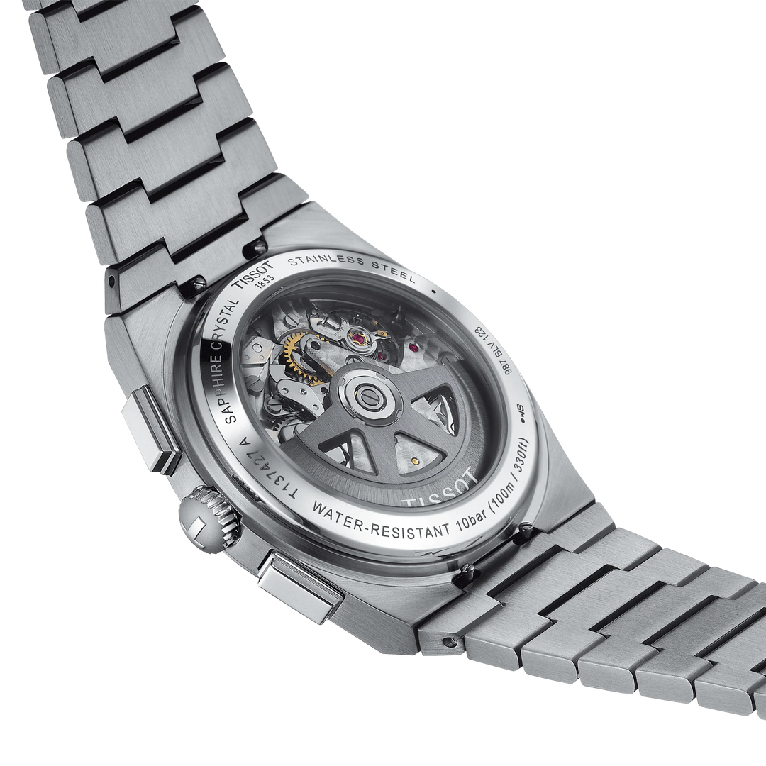티쏘 시계 Prx 자동 크로노그래프 42mm 화이트 자동 스틸 T137.427.11.011.01.00