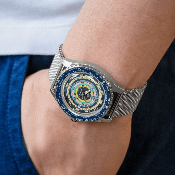Mido Watch海洋之星減壓世界特殊版40mm自動藍色鋼M026.829.17.041.00