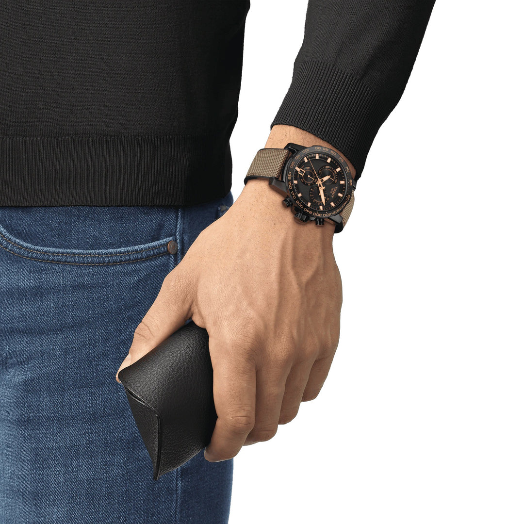 Tissot Supersport Watch Chrono 45mm ブラッククォーツスチール仕上げ黒PVD T125.617.37.051.01