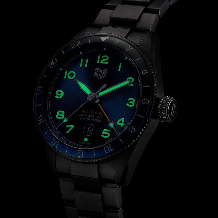 タグ・ホイヤーの時計Autavia COSC GMTキャリバー7リミテッドエディション42ミリメートル自動ブルースチールWBE511A.BA0650
