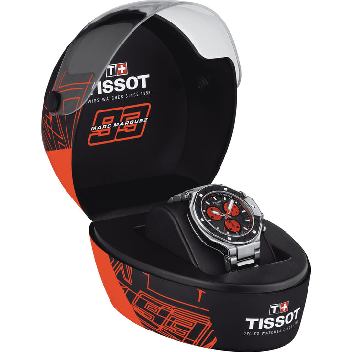 Tissot 시계 T-Race Marc Marquez 2022 한정판 3993 조각 45mm 블랙 석 영 스틸 T141.417.11.051.00
